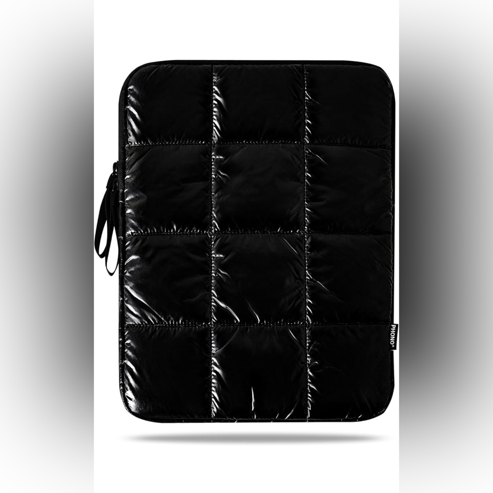 Black Puffy Laptop Sleeve 12 inch